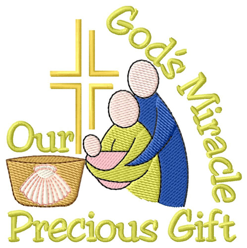 Miracle Baptism Scene Machine Embroidery Design