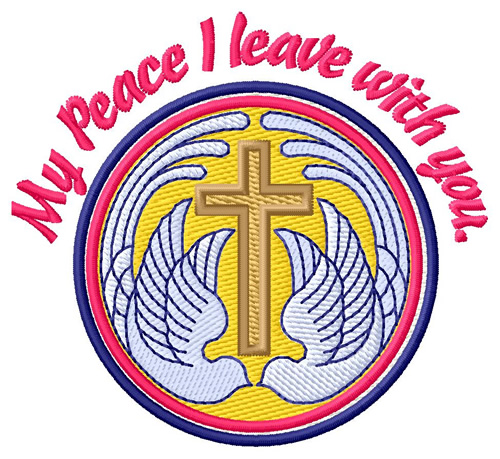 Peace Doves And Cross Machine Embroidery Design