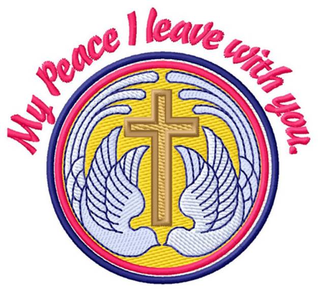 Picture of Peace Doves And Cross Machine Embroidery Design