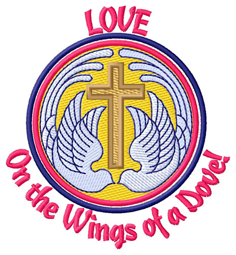 Love Doves And Cross Machine Embroidery Design