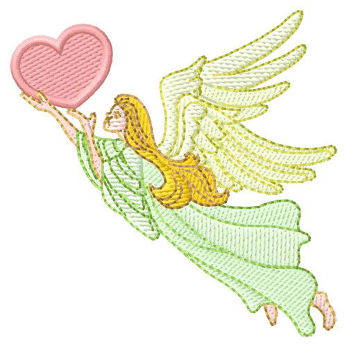 Angel And Heart Machine Embroidery Design