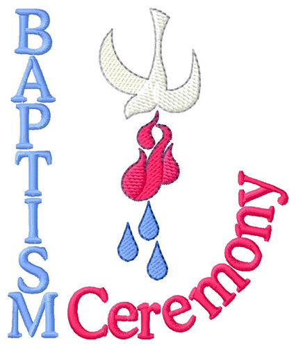 Baptism Dove Flame & Water Machine Embroidery Design