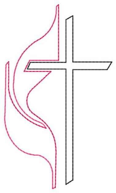 Picture of Cross And Flame Machine Embroidery Design