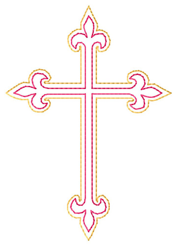 Ornamental Cross Machine Embroidery Design