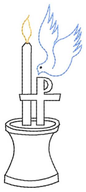 Picture of Baptism Candle Machine Embroidery Design