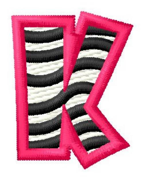 Picture of Zebra K Machine Embroidery Design