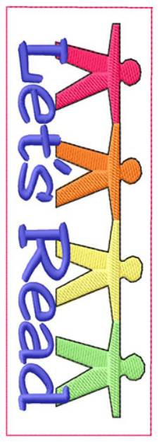 Picture of Lets Read Bookmark Machine Embroidery Design