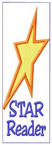Picture of Star Reader Bookmark Machine Embroidery Design