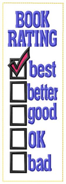 Picture of Rating Bookmark Machine Embroidery Design