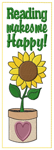Sunflower Bookmark Machine Embroidery Design