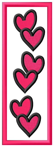 Hearts Bookmark Machine Embroidery Design