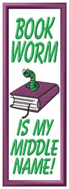 Picture of Bookworm Bookmark Machine Embroidery Design