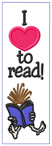 Love to Read Bookmark Machine Embroidery Design