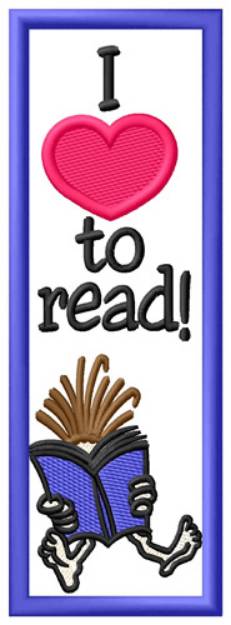 Picture of Love to Read Bookmark Machine Embroidery Design