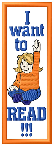 Child Bookmark Machine Embroidery Design