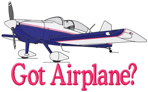 Got Airplane? Machine Embroidery Design