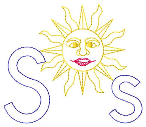 S for Sunshine Machine Embroidery Design