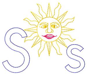 Picture of S for Sunshine Machine Embroidery Design