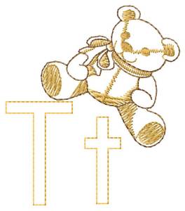 Picture of T for Teddy Bear Machine Embroidery Design