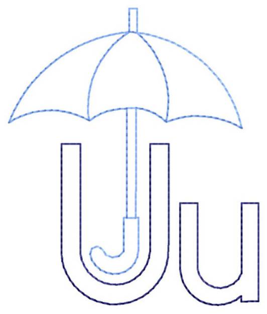 Picture of U for Umbrella Machine Embroidery Design