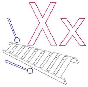 Picture of X for Xylophone Machine Embroidery Design