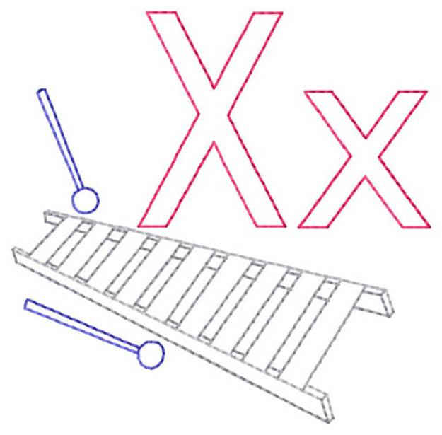 Picture of X for Xylophone Machine Embroidery Design