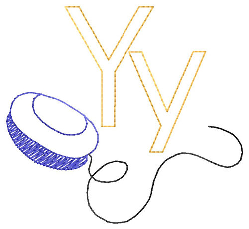 Y for YoYo Machine Embroidery Design