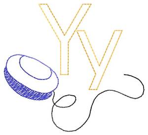 Picture of Y for YoYo Machine Embroidery Design