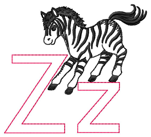 Z for Zebra Machine Embroidery Design