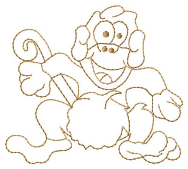 Picture of Monkey Outline Machine Embroidery Design