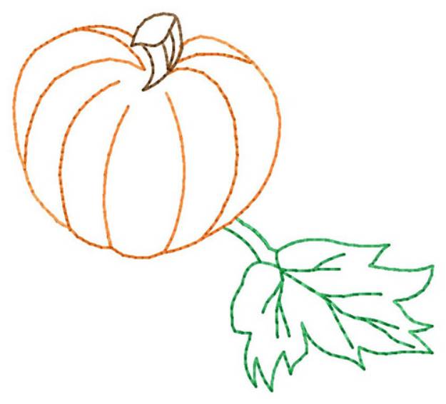 Picture of Pumpkin Outline Machine Embroidery Design