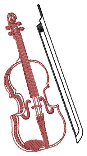 Violin Machine Embroidery Design