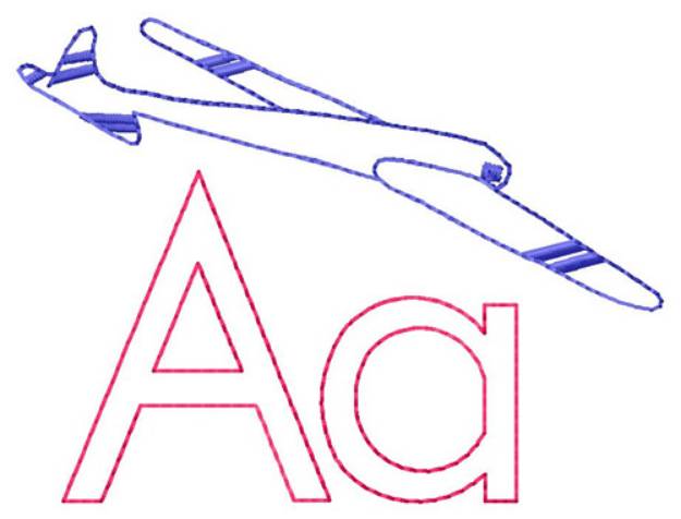 Picture of A for Airplane Machine Embroidery Design