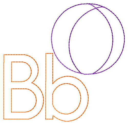 B for Ball Machine Embroidery Design
