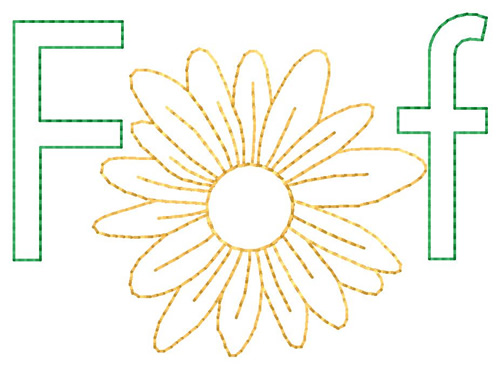 F for Flower Machine Embroidery Design