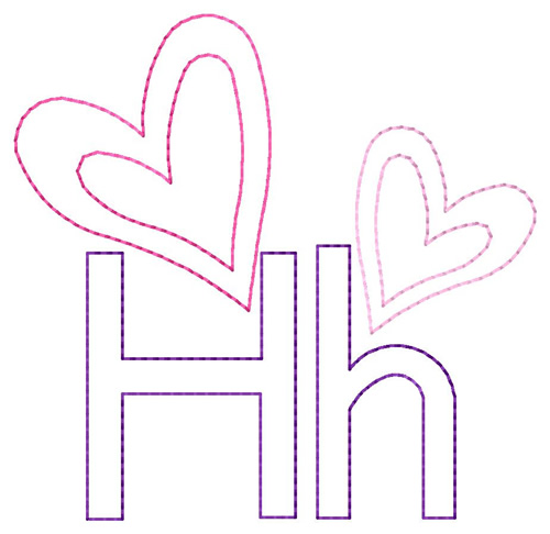 H for Hearts Machine Embroidery Design