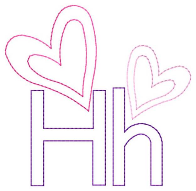Picture of H for Hearts Machine Embroidery Design