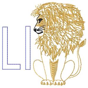 Picture of L for Lion Machine Embroidery Design