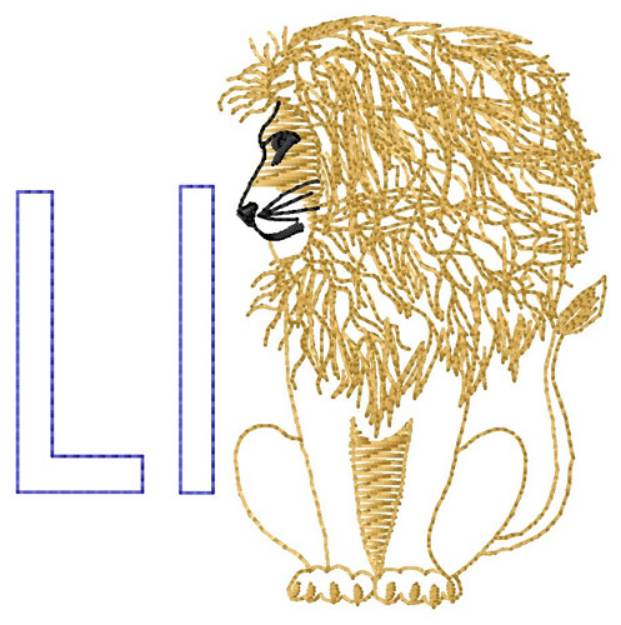 Picture of L for Lion Machine Embroidery Design