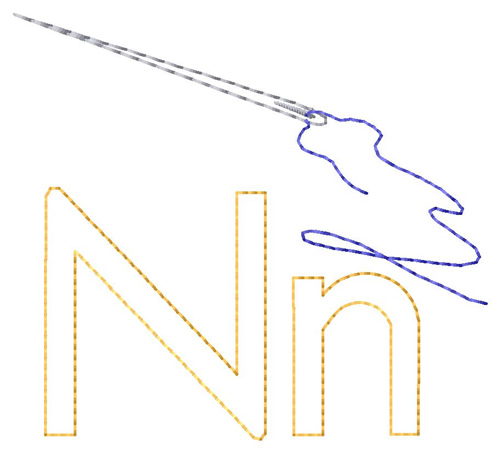 N for Needle Machine Embroidery Design