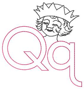 Picture of Q for Queen Machine Embroidery Design