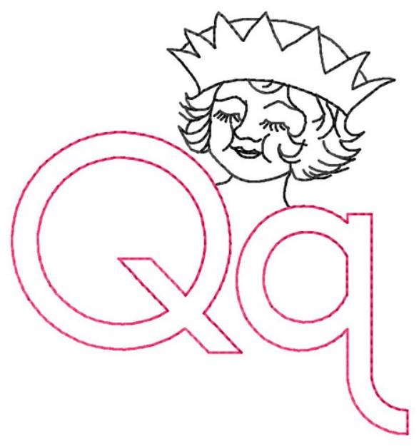 Picture of Q for Queen Machine Embroidery Design