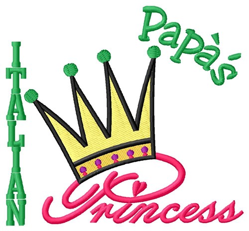 Papas Princess Machine Embroidery Design