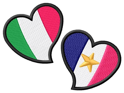 Italian & American Hearts Machine Embroidery Design
