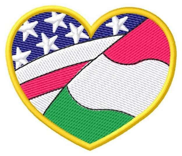 Picture of Italian American Heart Machine Embroidery Design