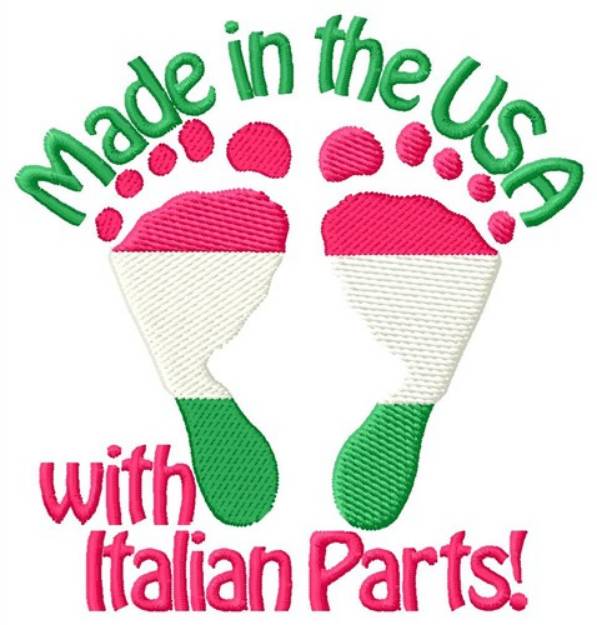 Picture of Italian Parts Footprints Machine Embroidery Design