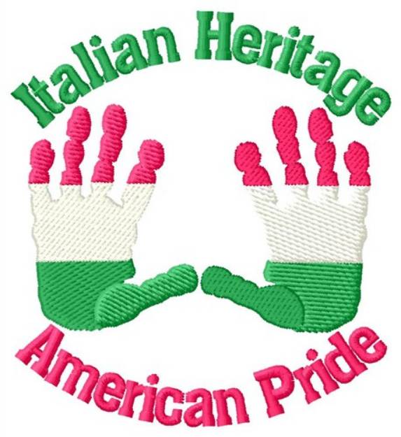 Picture of Italian Heritage Hands Machine Embroidery Design