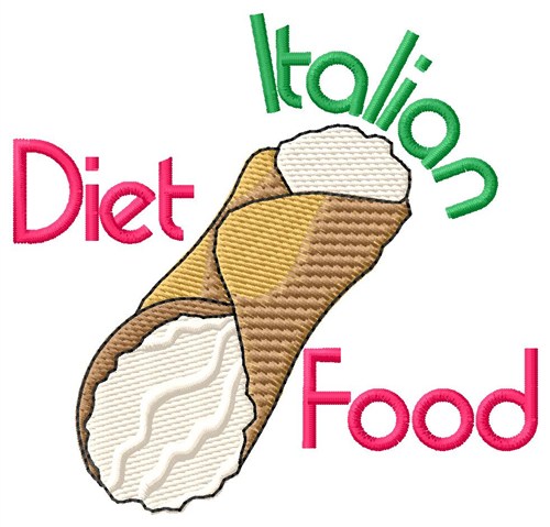 Italian Diet Food Machine Embroidery Design