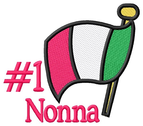 Nonna & Italian Flag Machine Embroidery Design