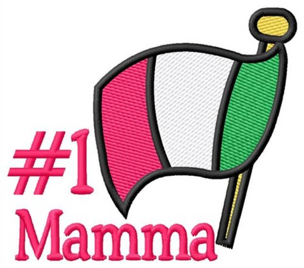 Picture of Mamma & Italian Flag Machine Embroidery Design